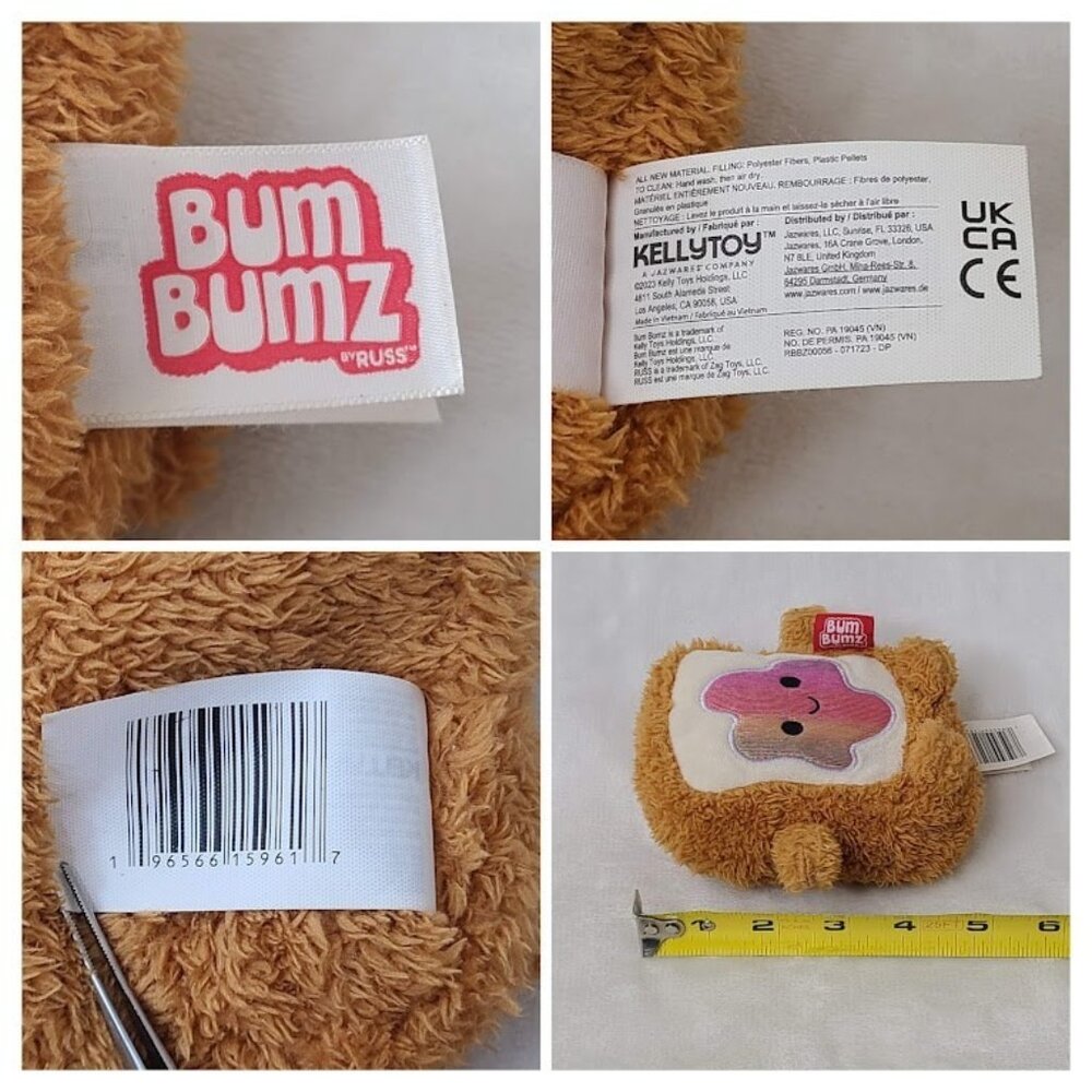 Bum Bumz Timothy the Toast Plush Russ Kelly Toy Breakfast Mini Plush - Picture 8 of 13